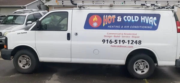 Hot & Cold HVAC licensed technician with professional tools and equipment, ready to service heating and cooling systems for Sacramento County homeowners.