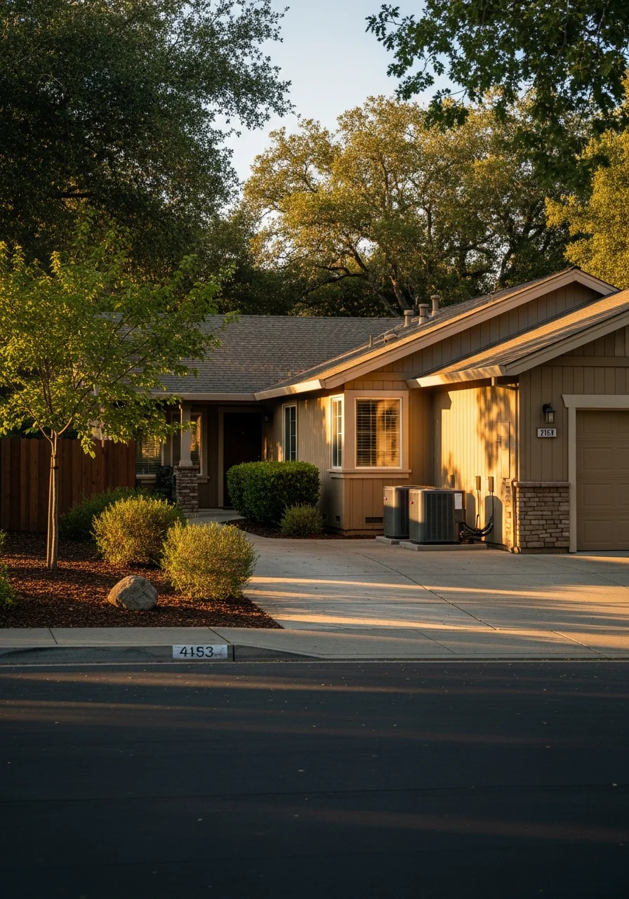 Lincoln home exterior with typical neighborhood landscaping and setting.